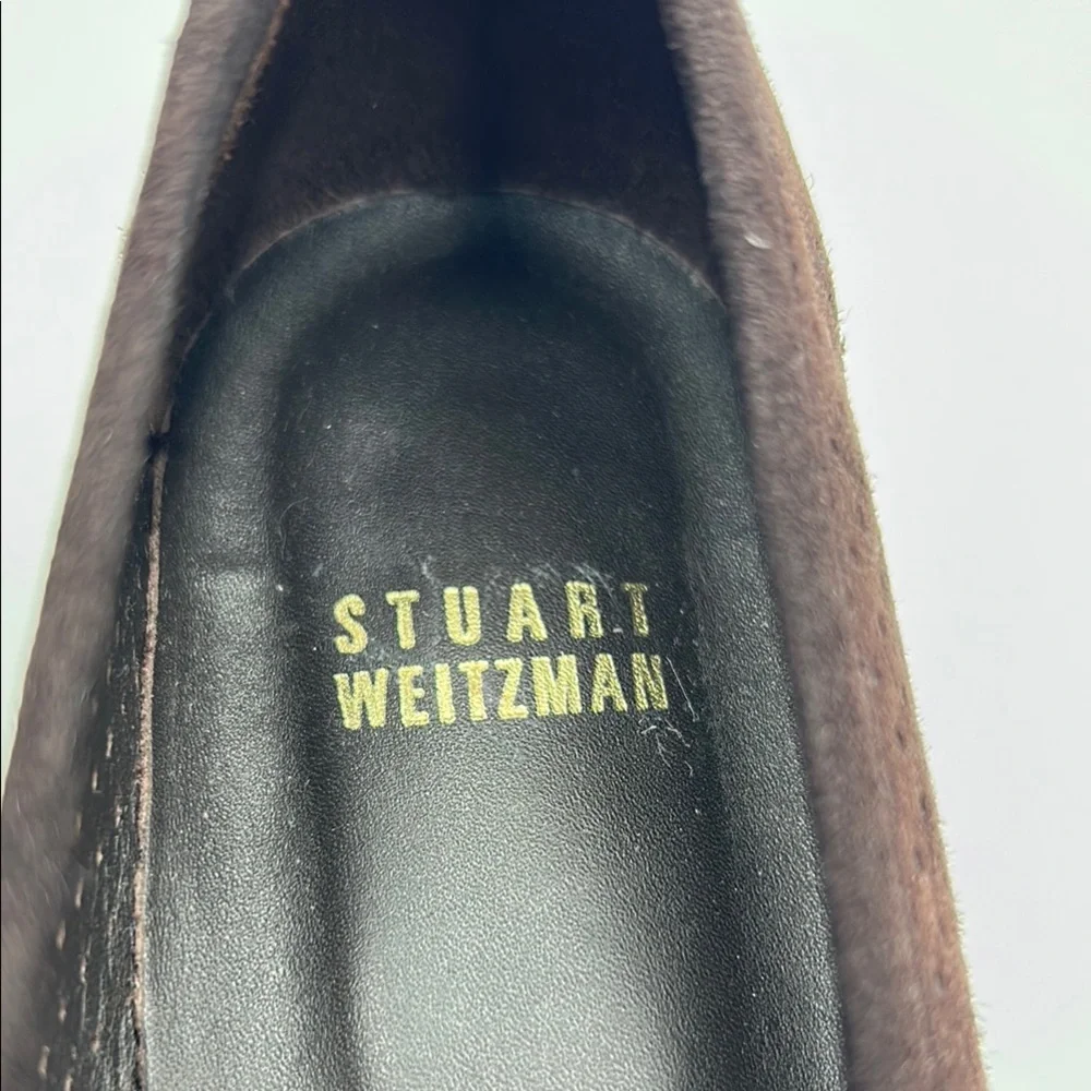 Stuart Weitzman Brown Suede Loafers Slip-On Design 7M - Picture 13 of 14